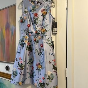 Monique Lhuillier Couture Floral Silk/WoolDress Size 10